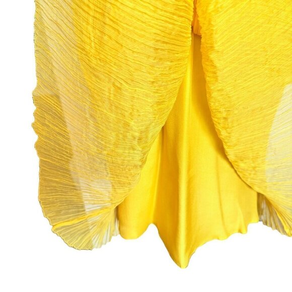 NWOT Catherine Malandrino Flowy Dress Sz.6 100% Silk Yellow Event Feminine - Picture 14 of 15